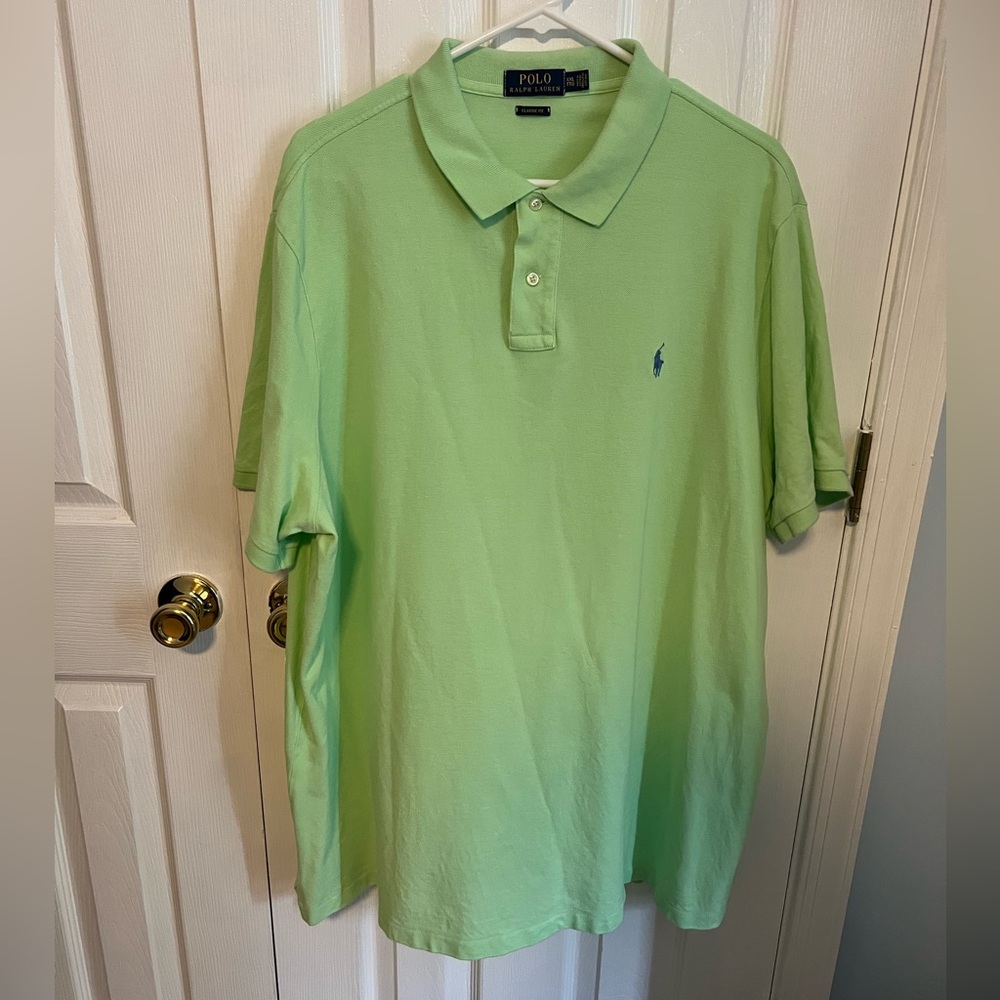 Polo‎ Ralph Lauren Men's XXL Light Green Cotton Classic Short Sleeve Polo Shirt